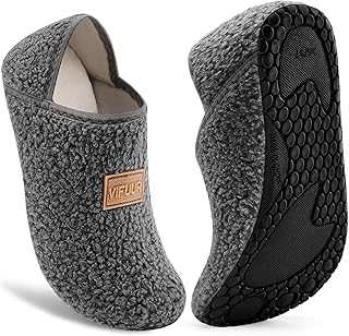 VIFUUR House Slippers for Women Men Slip on Indoor Barefoot Slipper Socks Fuzzy Cozy Sock Shoes for Home Bedroom Travel