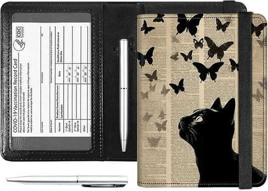 Passport and Vaccine Card Holder Combo, PU Leather RFID Blocking Passport Holder Cover Case for Women, Travel Passport Wal...