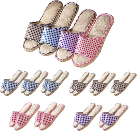 10 Pairs Washable House Slippers for Guests,Disposable Slippers for Guests,Breathable Open Toe Indoor Slipper,Spa Slipper ...