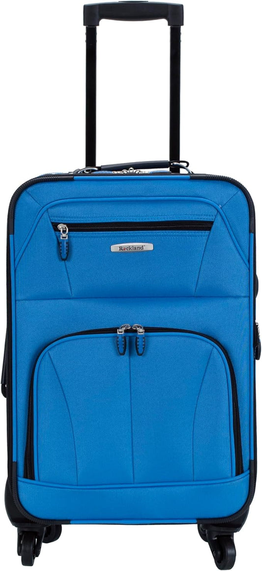 Rockland Pasadena Softside Spinner Wheel Luggage, Blue, Carry-On 20-Inch