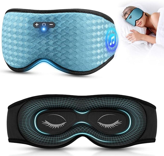 3D Sleep Mask with Bluetooth Headphones, Sleeping Headphones for Side Sleepers, Zero Eye Pressure, Adjustable Sleep Eye Ma...