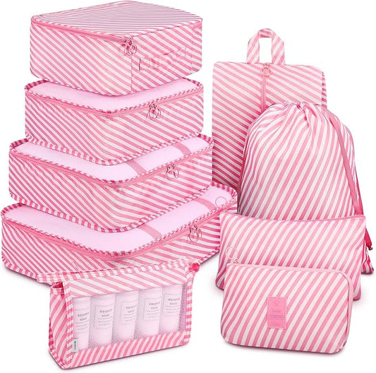 Mossio 9 Set Packing Cubes with Shoe Bag & Electronics Bag - Luggage Organizers Suitcase Travel Accessories