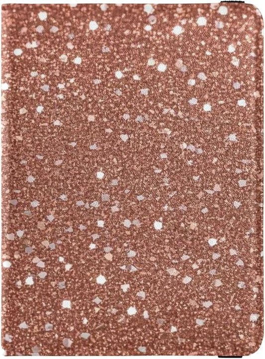 Fake Glitter Rose Gold Leather Passport and Vaccine Card Wallet Combo Travel Documents Organizer Protector Passport Holder...