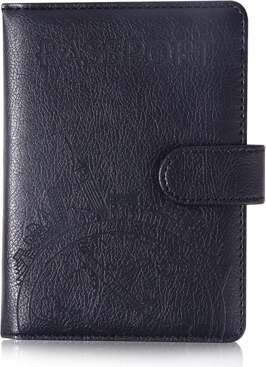 XMLINPER Passport Holder and Card Slot Combo RFID Blocking Leather Family Travel Passport Wallet Travel Accessories for Me...