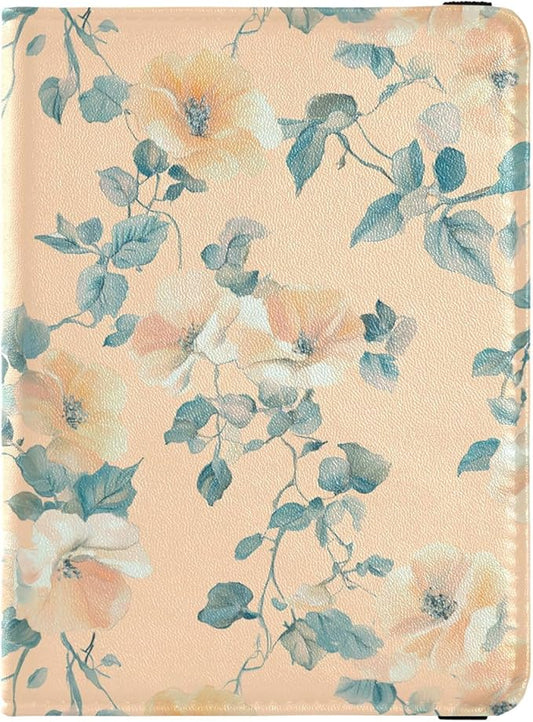 Rustic Flowers Plants Passport and Vaccine Card Holder Combo Passport Case Travel Documents Wallet Passport Holder Combo w...