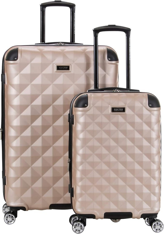 Kenneth Cole REACTION Diamond Tower Collection Lightweight Hardside Expandable 8-Wheel Spinner Travel Luggage, Rose Champa...