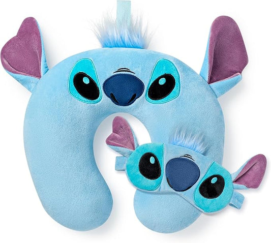 Disney Lilo & Stitch Travel Pillow & Eye Mask Set Neck Pillow & Sleepwear Eye Cover Matching Set Adults & Teens Movie