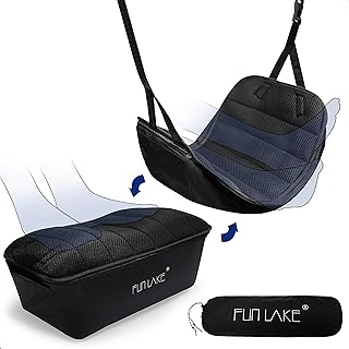 2-in-1 Airplane Footrest Pillow - Inflatable Travel Foot Hammock & Cushioned Foot Pad for Ultimate Comfort on Flights, Tra...