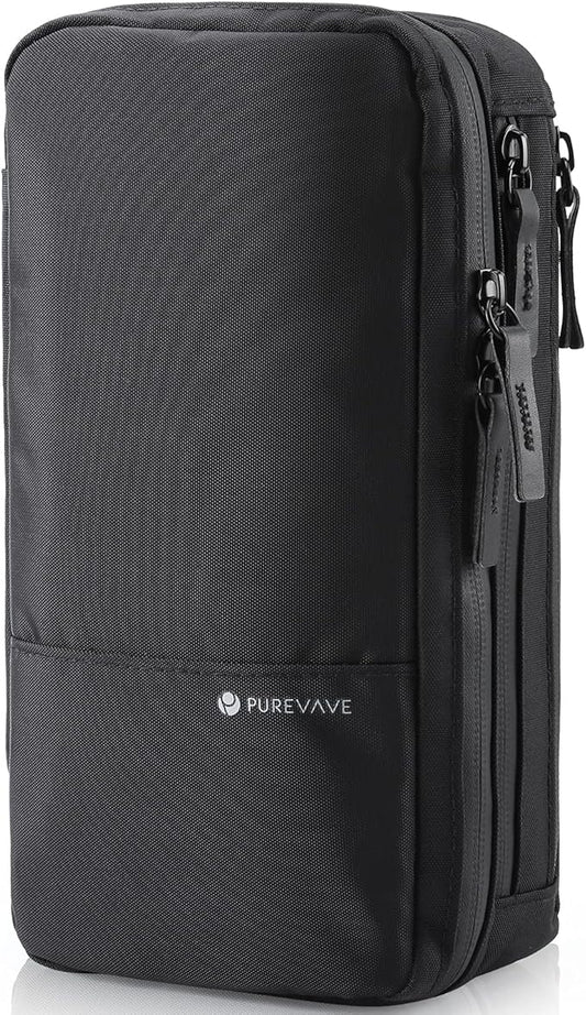 Purevave Compact Mens Toiletry Travel Bag Hanging, Mens Dopp Kit for Travel Waterproof, Wash Pouch Black
