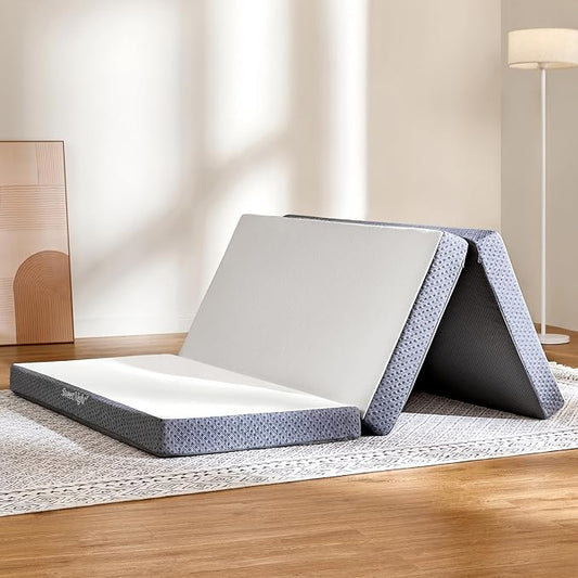 Sweetnight Tri Folding Mattress - 4-inch Foldable Mattress with a Collapsible and Washable Cover | Medium-Firm with Non-Sl...