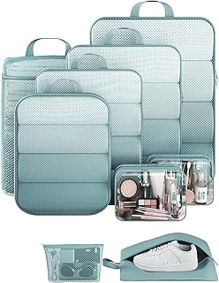 Veken 9/11 Set Compression Packing Cubes for Travel Essentials,Compressible Expandable Large Luggage Suitcase Organizer Ba...