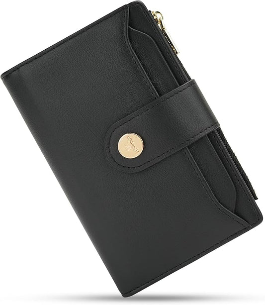 Sunpour Women's Wallet Leather Trifold RFID Blocking Passport Wallet & Credit Card Holder,Large Capacity Travel Ladies Wal...