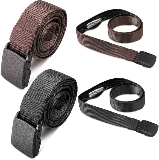 Eurzom 2 Pcs Travel Money Belts for Men Women Hidden Money Pocket Security Belts, Nylon Anti Theft Wallet with Plastic Buc...