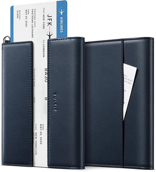 VULKIT RFID Blocking Passport Holder for Travel, Multifunctional Passport Cover for Men & Women, Designed for Long-Distanc...
