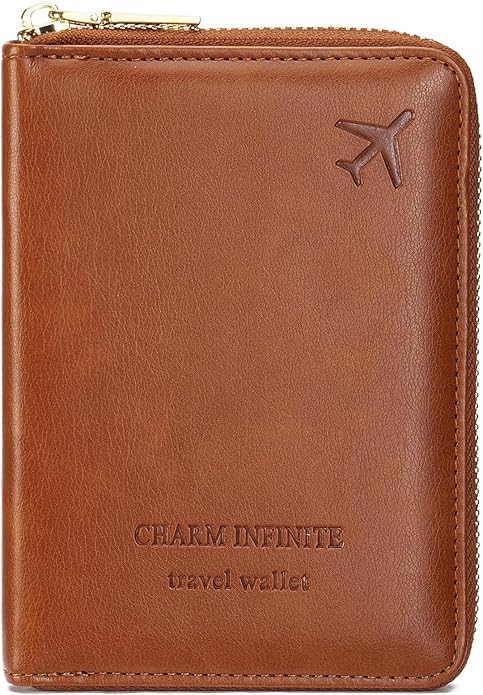 LEEXTON Travel Passport Wallet RFID Blocking Passport Holder-Women and Men with Zippered Ladies Passport Cover