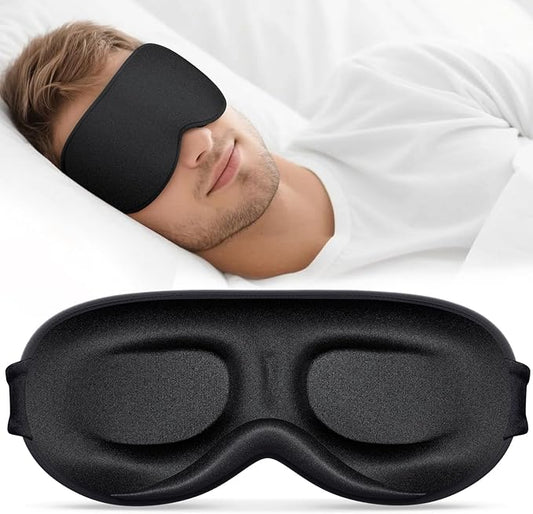 Vynix Sleep Mask for Men Women - 100% Blackout Eye Masks for Sleep - 3D Soft Sleeping Mask for Side Sleepers - Zero Pressu...