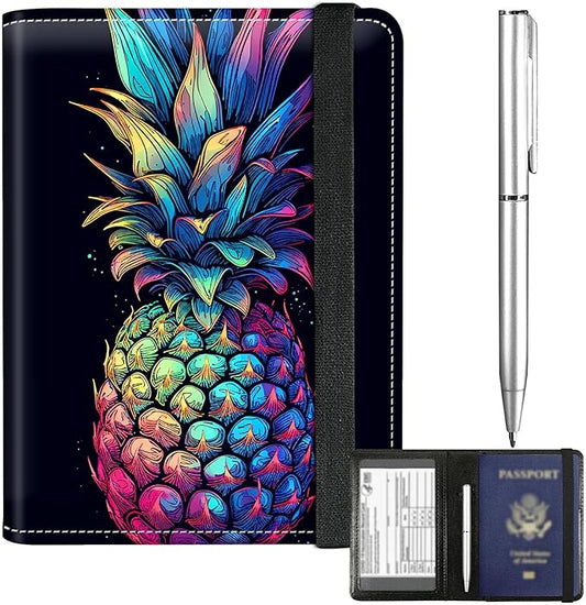 BFDHGQZC Passport and Vaccine Card Holder Cover Combo Passport Holder for Travel PU Leather RFID-blocking Vaccine Card Slo...