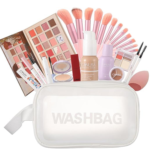26Pc Full Face Makeup Set Gift Surprise for Women Cosmetic Essential Starter Bundle Include 24 Colors Eyeshadow Palette, L...