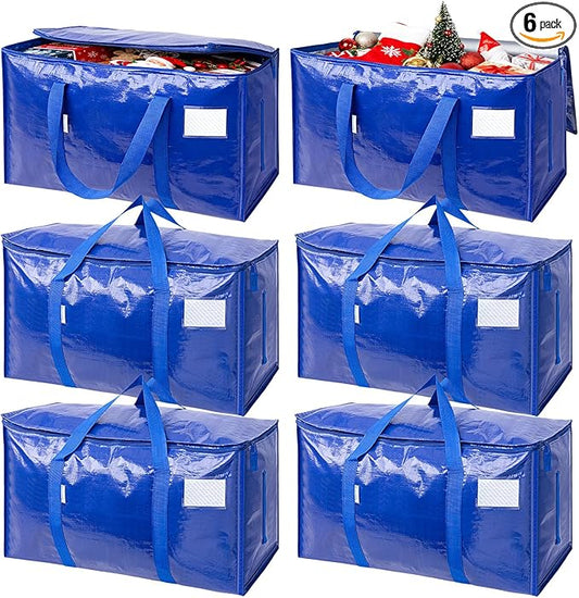 TICONN 6 Pack Extra Large Moving Bags Heavy Duty with Zippers & Carrying Handles, Durable Storage Bags Moving Boxes for Cl...