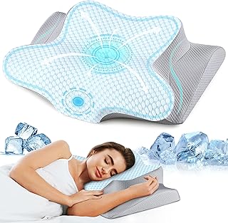 Cervical Neck Pillow - Ergonomic Side Sleeper Pillow for Pain Relief, Cooling Cervical Pillow for Sleeping, Contour Orthop...