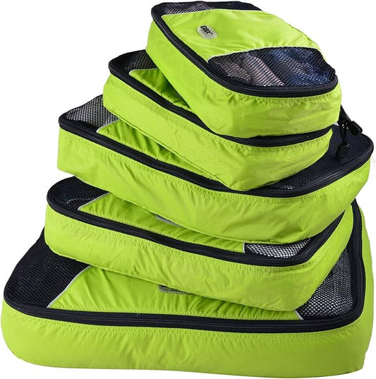 GOX Ultra Light 5 piece Packing Cubes Travel Luggage Organizer 1 Large 2 Medium 2 Small