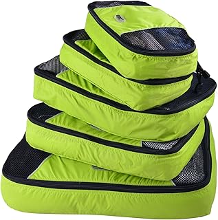 GOX Ultra Light 5 piece Packing Cubes Travel Luggage Organizer 1 Large 2 Medium 2 Small