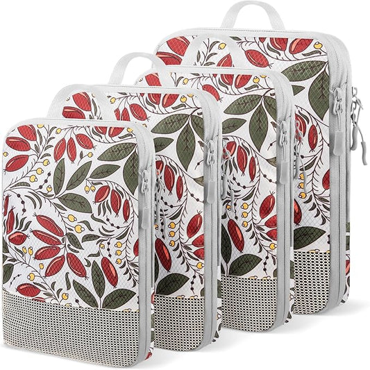 Compression Packing Cubes for Travel 4 Set Luggage Packing Organizer Bag Compressible Expandable Organizer Cubes For Carry...