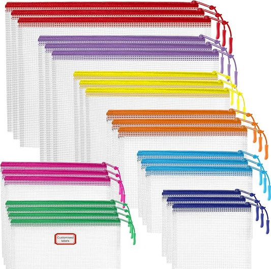 25pcs Mesh Zipper Pouch Bags for Organization and Storage,Toy Storage Bags,Zipper Pouch for Classroom Organization, Storag...