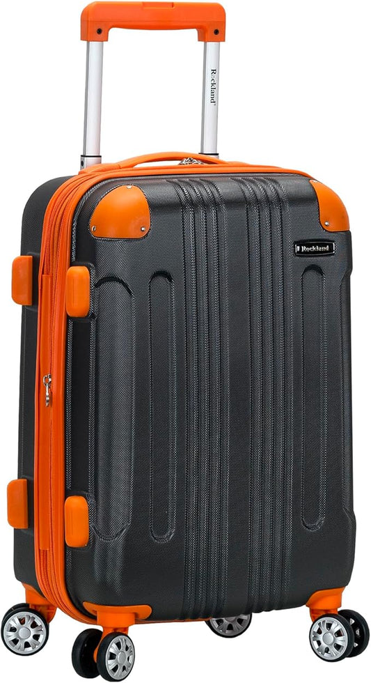 Rockland London Hardside Spinner Wheel Luggage, Charcoal, Carry-On 20-Inch