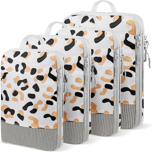 Compression Packing Cubes for Travel 4 Set Luggage Packing Organizer Bag Compressible Expandable Organizer Cubes For Carry...