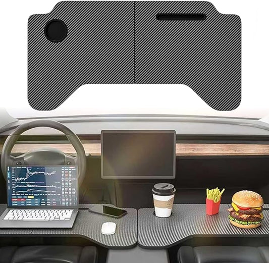 Car Accessories Interior, Carbon Fiber Material, Foldable Car Table, Multipurpose Travel Car Tray for Dining, in-Car Work,...