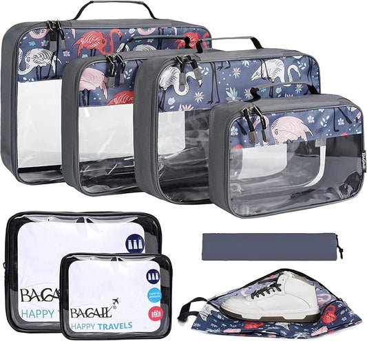 BAGAIL 8 Set/9 Set Packing Cubes Luggage Packing Organizer for Travel, Suitcase Packing Bags for Travel Accessories