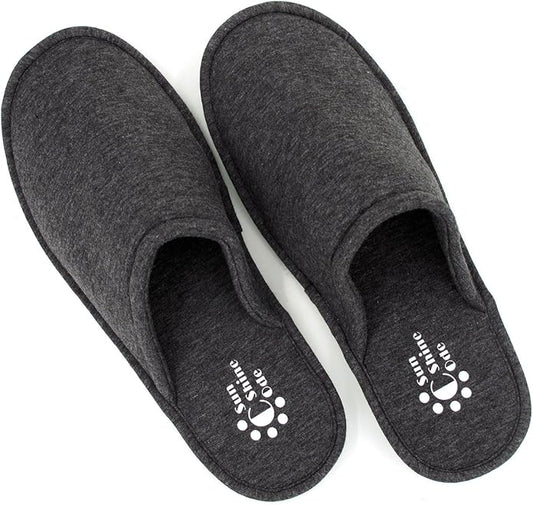 Sunshine Code Women's Memory Foam Cotton Washable Slippers with Matching Travel Bag for Home Hotel Spa Bedroom