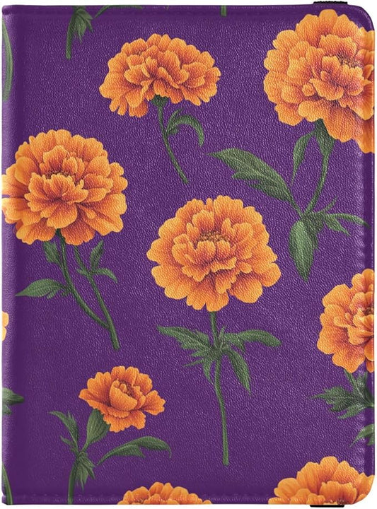 Yellow Marigold Purple Passport and Vaccine Card Holder Combo Travel Documents Organizer Protector Passport Holder Combo w...