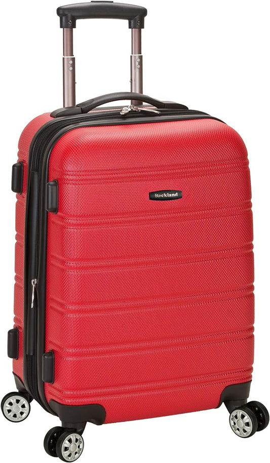 Rockland Melbourne Hardside Expandable Spinner Wheel Luggage, Red, Carry-On 20-Inch