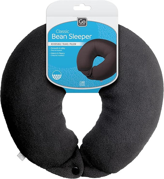 Classic Bean Sleeper, Comfortable Travel Pillow Filled with Micro Polybeans, Neck Pillow for Uninterrupted Sleep, Ideal fo...