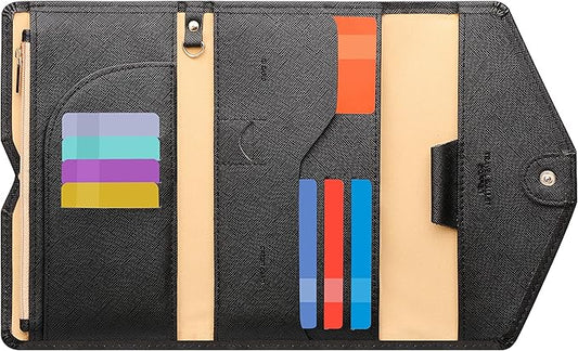 ZOPPEN Mulit-purpose Rfid Blocking Passport Holder Travel Wallet (Ver.4) Passport and Vaccine Card Holder ComboTri-fold Do...