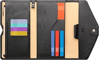 ZOPPEN Mulit-purpose Rfid Blocking Passport Holder Travel Wallet (Ver.4) Passport and Vaccine Card Holder ComboTri-fold Do...
