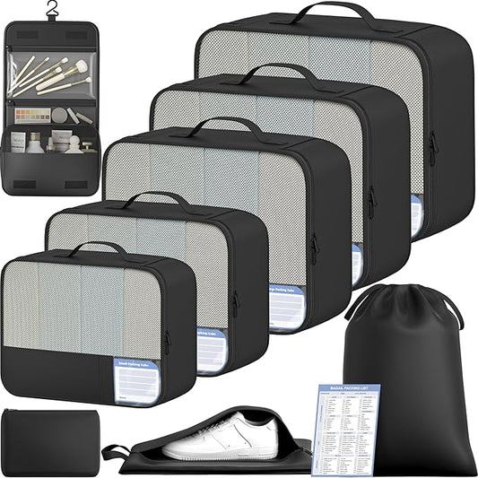 BAGAIL 9 Set Packing Cubes Luggage Packing Organizers for Travel Accessories