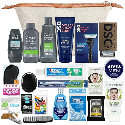 Convenience Kits International Men’s Super Premium 35 PC Travel Kit Featuring: Travel-Size Hair Care Products Plus Face, B...