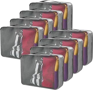 Silkfly 8 Pcs XL Packing Cube for Travel Luggage Organizer Suitcase High Capacity Large Packing Bag Bulk Reusable Mesh Tra...