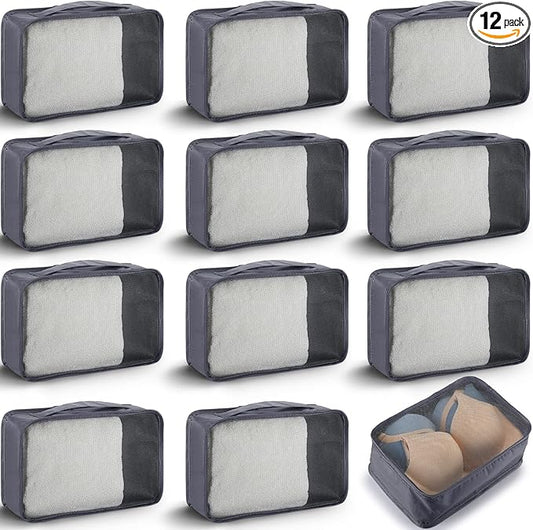 Woanger 12 Pcs Small Packing Cubes for Travel, Light Packing Cubes for Suitcases Mesh Luggage Organizer Bags Travel Access...