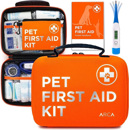 ARCA PET Cat & Dog First Aid Kit for Car - Pet Emergency Kit for Home Office Travel – Dog Camping Essentials with Digital ...