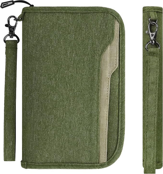 ZOPPEN Passport Holder Family RFID Passport Wallet, Passport Holder Women/Men, Travel Wallet Documents Organizer Zipper Ca...