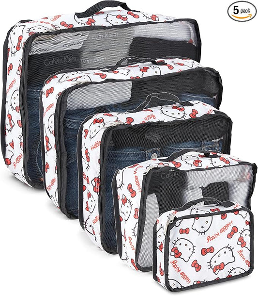 Sanrio's Hello Kitty Packing Cubes - 5 Piece Packing Cube Bags - Travel Essentials - Suitcase Luggage Organizer Set - Hell...