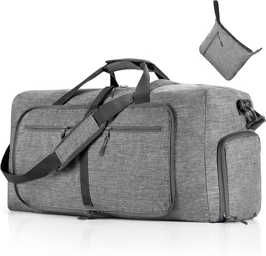 Vomgomfom 65L/85L/115L Foldable Travel Duffle Bag, Lightweight Checked Luggage with Shoe Compartment, Water-Resistant Week...