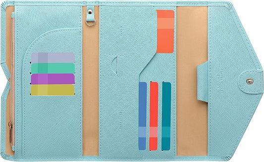 ZOPPEN Mulit-purpose Rfid Blocking Passport Holder Travel Wallet (Ver.4) Passport and Vaccine Card Holder ComboTri-fold Do...