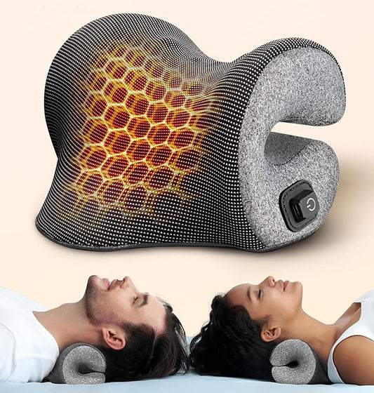 3s Heated Neck Stretcher for Pain Relief, Graphene Heating Pad, Odorless Neck Cloud Cervical Traction Device Chiropractic ...