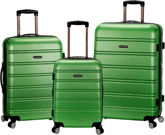 Rockland Melbourne Hardside Expandable Spinner Wheel Luggage, Green, 3-Piece Set (20/24/28)