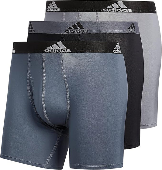adidas Men's Microfiber Boxer Briefs Underwear (Multipack) Athletic Stretch-Fit